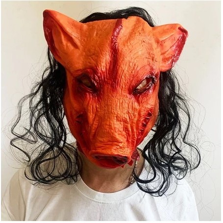 Topeng Cosplay Halloween Topeng Pesta Babi Seram bahan Lateks Premium