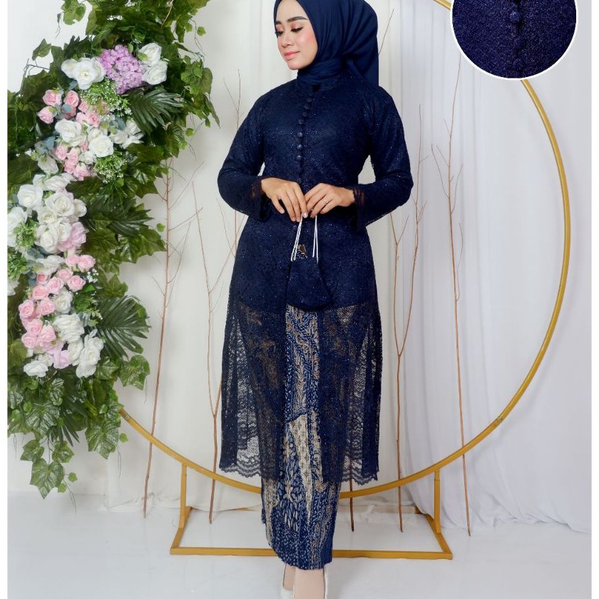 KI3 KIRANA OL  KEBAYA MODERN KANCING  TUNIK BROKAT MODERN  KEBAYA  KEBAYA TUNIK  KEBAYA WISUDA MODER