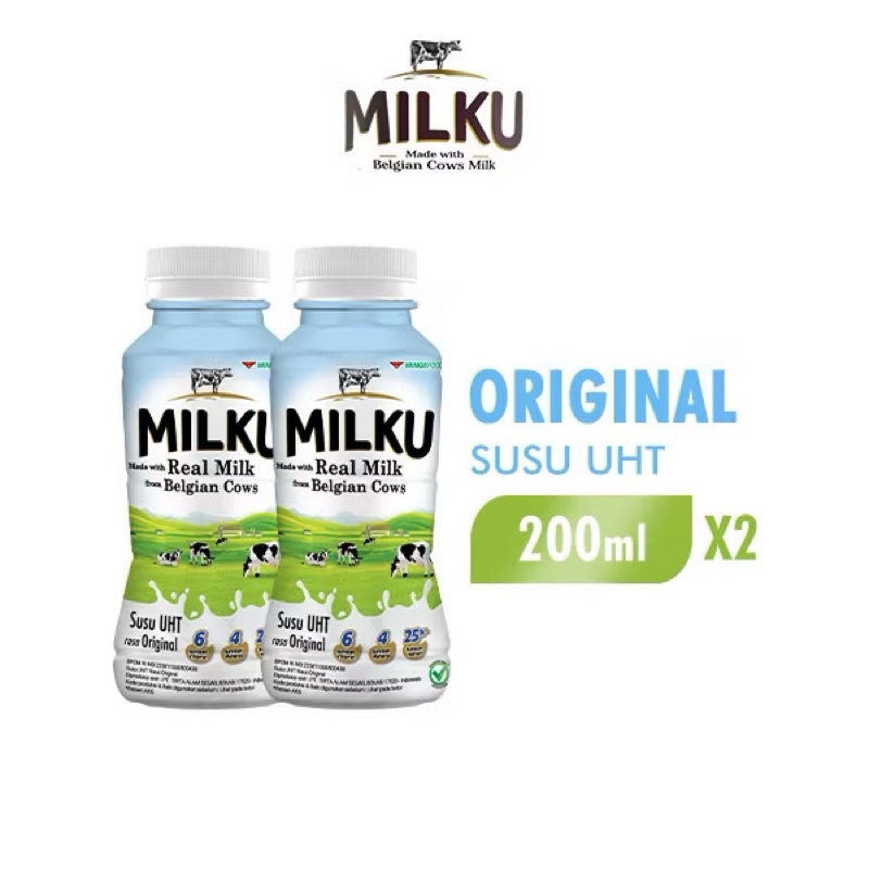 

Milku Susu UHT Original 200 ml x2