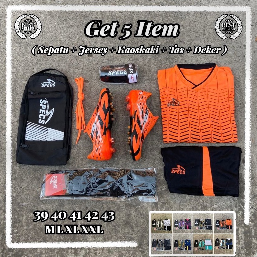 Borong Stock  Terbaru Paket Komplit 5 Set Sepatu Bola Alpha Elite XTD Sepatu Bola Paket 5 COD
