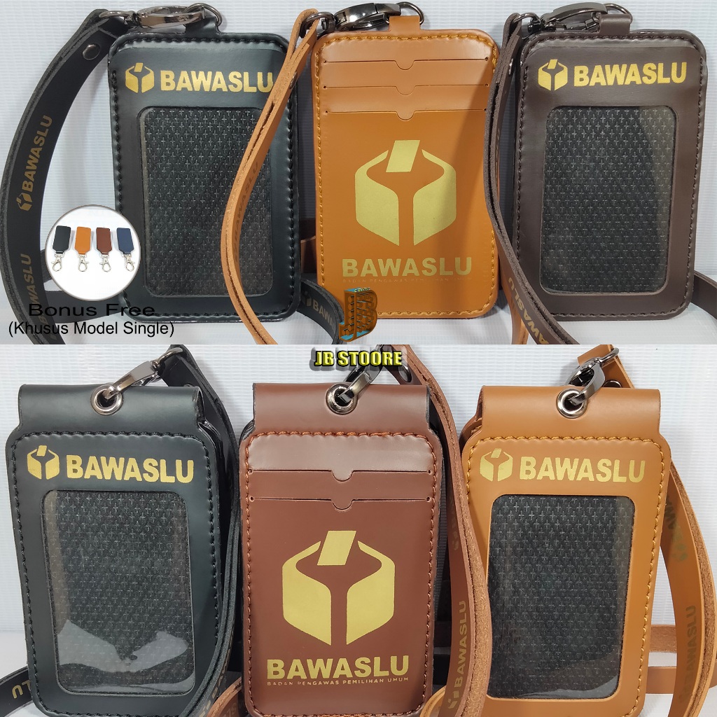 

Tempat Id Card BAWASLU Kulit / Id Card Holder Bawaslu Gantung / name tag bawaslu tali kulit