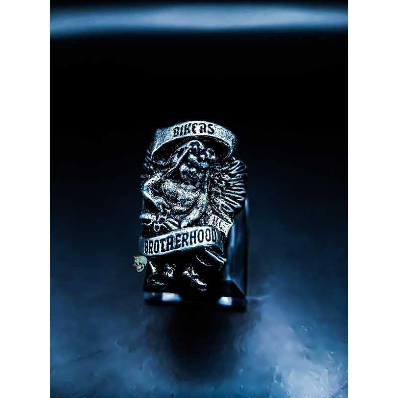 Cincin Ring Original Pewter Baby Devil Official Bikers Brotherhood 1% MC