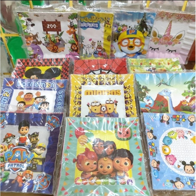 Piring Kue Ulang Tahun Piring Cake Ultah Karakter Kuromi Unicorn Dino Hewan Paw patrol Pororo