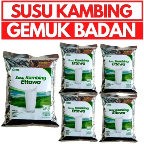 

Susu Kambing Etawa Murni Asli Lambung Gerd Penggemuk Badan Bubuk 200 Gr