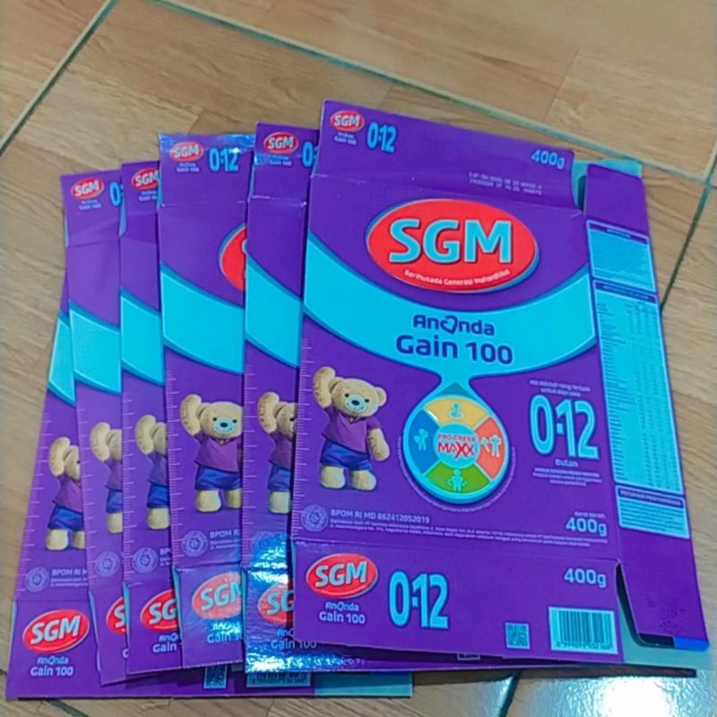 

Kardus bekas susu SGM gain 400 gr