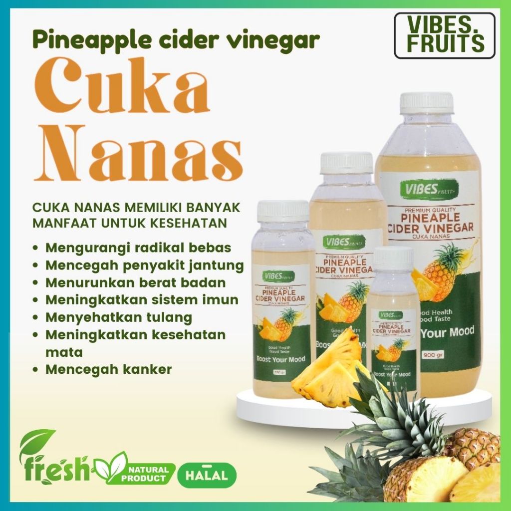 

Cuka Nanas Original With Mother Murni Untuk Diabetes / Pineapple Cider Vinegar Original With Mother