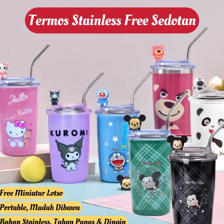 Klik Pesan Botol Minum Anak Termos Tumbler Lotso Gratis Box Include Sedotan Botol Stainless Termos B
