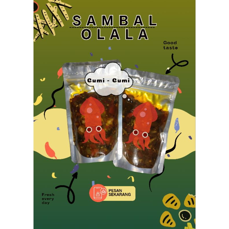

SAMBAL SAMBEL CUMI, Hijau CUMI 125gram BY OLALA FOOD
