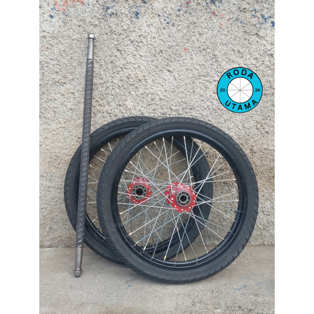 Roda Gerobak Jari Motor Ring 17 (Sepasang Roda & As)