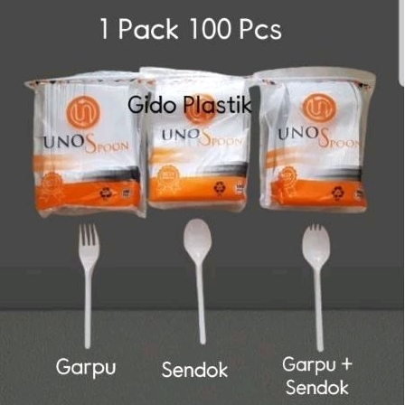 Sendok Makan Plastik isi 100 pcs/ Sendok Makan Plastik Putih