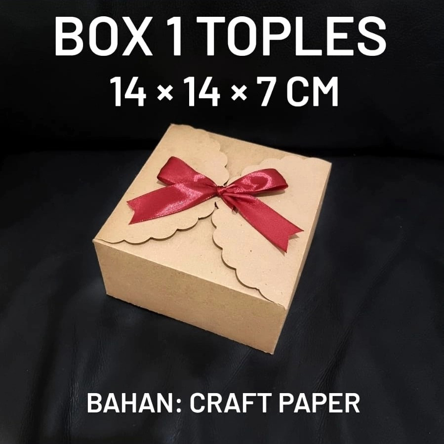 

10 Pcs Box Packaging Kue Cookies Dus Hampers Cokelat Polos Pita Ukuran 14 x 14 x 7cm