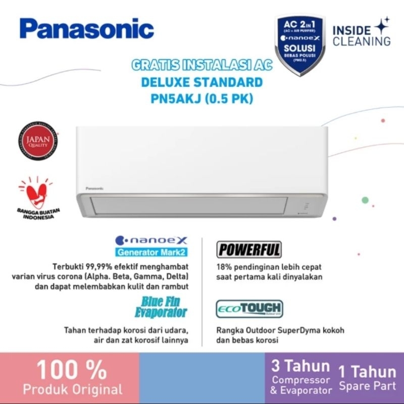 AC PANASONIC SI BIRU 1/2 PK CS-PN5AKJ NANOE X (UNIT ONLY)