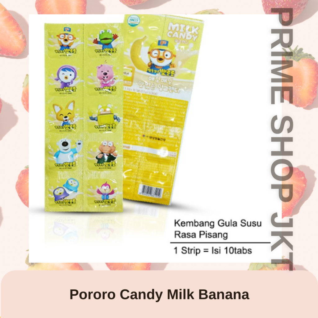 

Pororo Only Milk Candy Banana Flavor Permen Rasa Susu Pisang 1 Strip