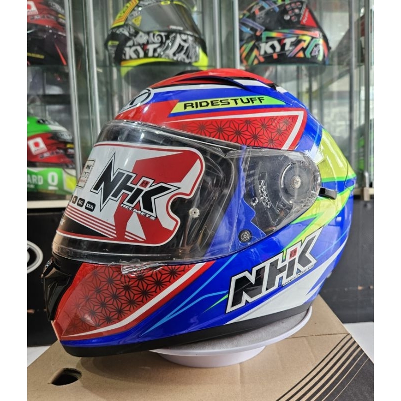 NHK HELM GP PRIME SAMBO BLUE AQSO RED DOUBLE VISOR
