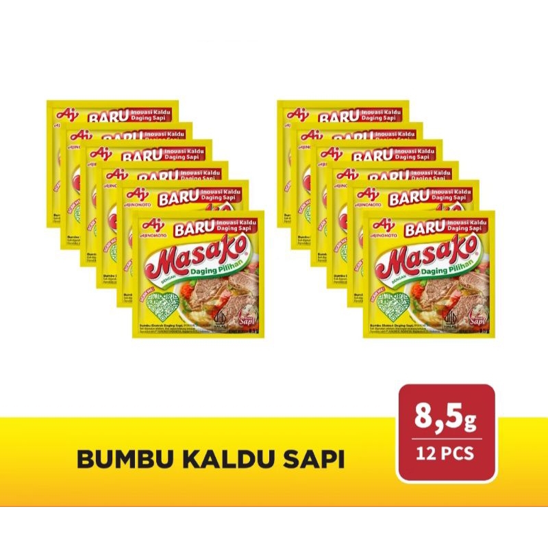 

MASAKO BUMBU KALDU PENYEDAP RASA SAPI ISI 12 PCS