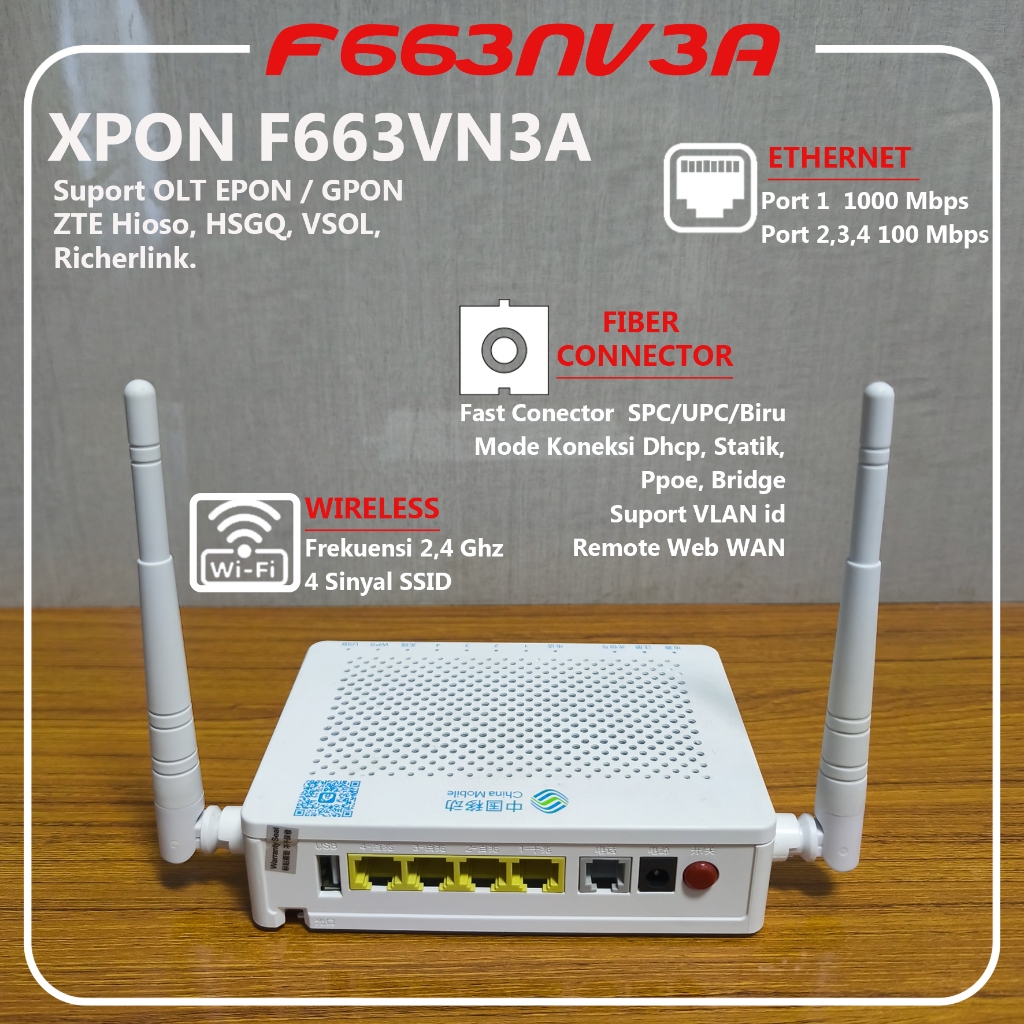 ONT ONU XPON ZTE F663NV3A ORI OMCI