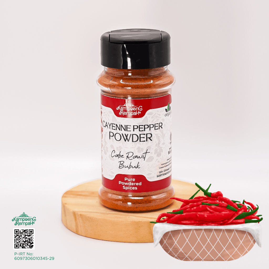 

Kampoeng Rempah | PURE CAYENNE PEPPER POWDER / Cabe rawit bubuk kemasan botol Premium