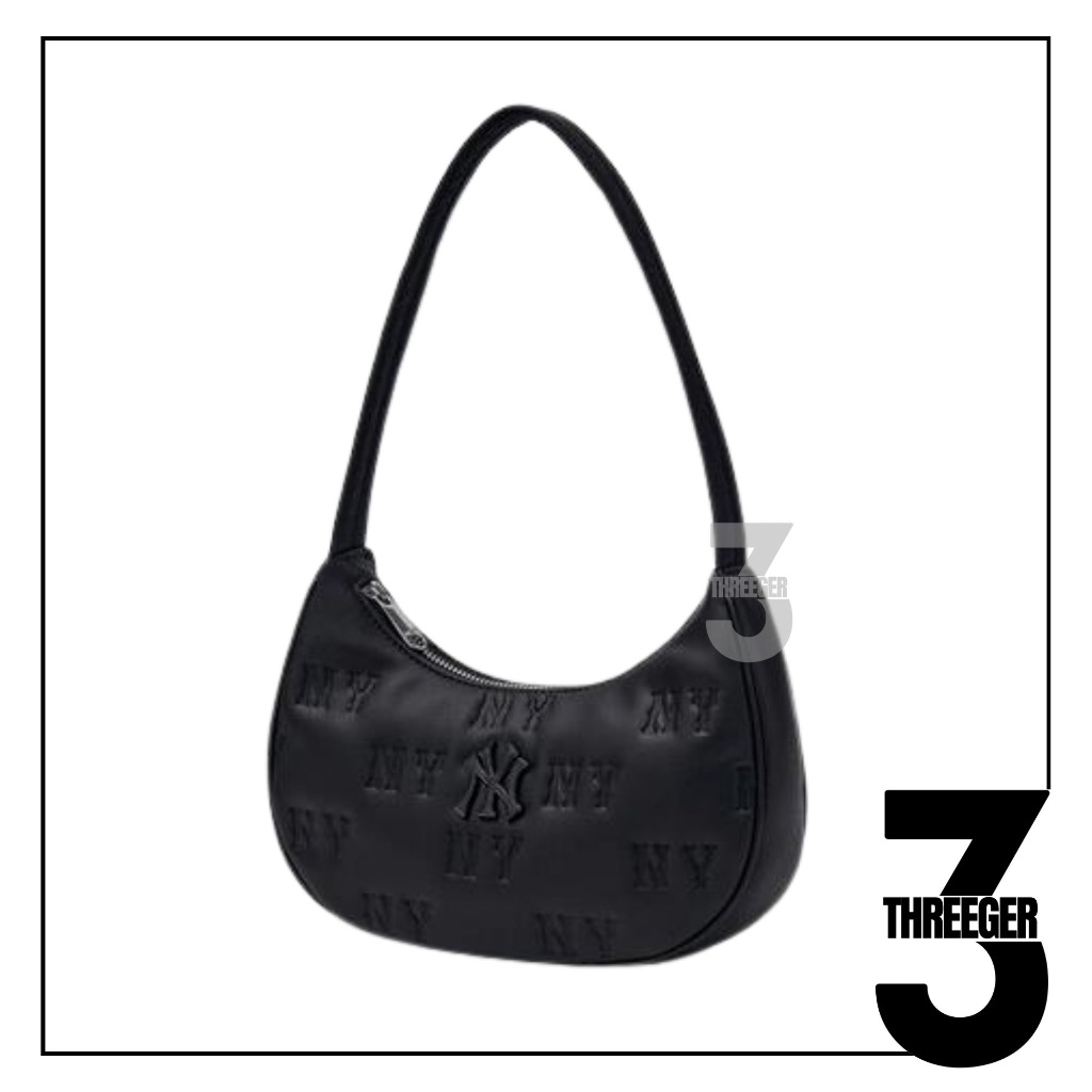 MLB Classic NY Monogram Hobo Bag Black Original