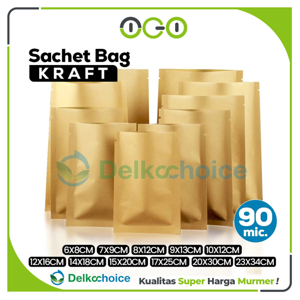 Kemasan Sachet Kraft All Size Greaseproof Bag Kraft Paper Saset Drip Bag Coffee - Delkochoice