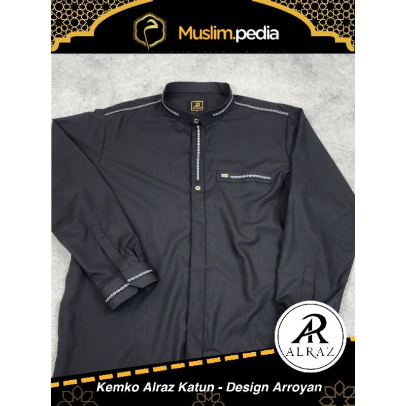 Baju koko Alraz Hitam lengan panjang Arroyan