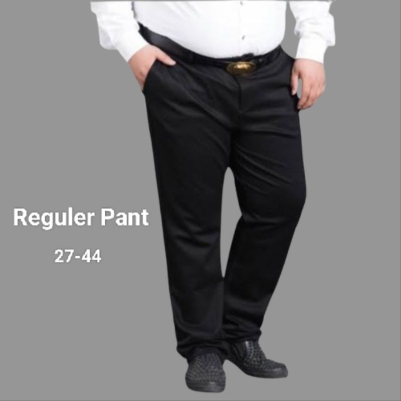 Celana Formal Pria Jumbo Hitam Panjang Reguler Bahan Premium(tanpa rempel)
