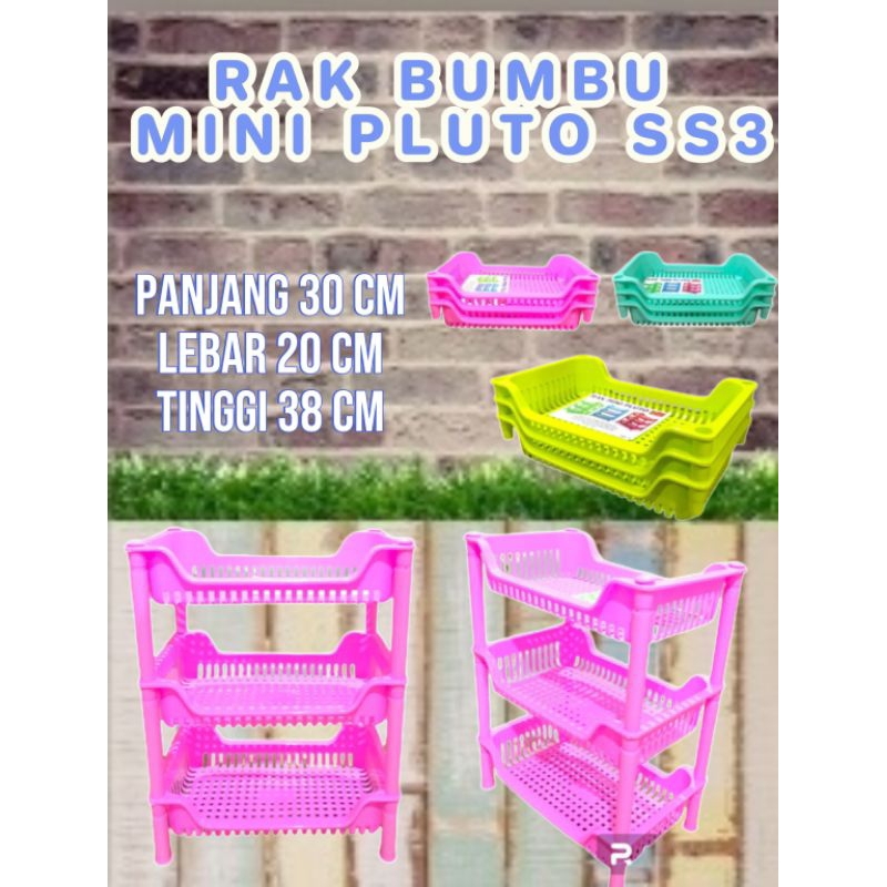 Rak mini segi pluto murah 3 susun 3 tingkat tempat organizer meja bawang cabai makeup kosmetik bumbu