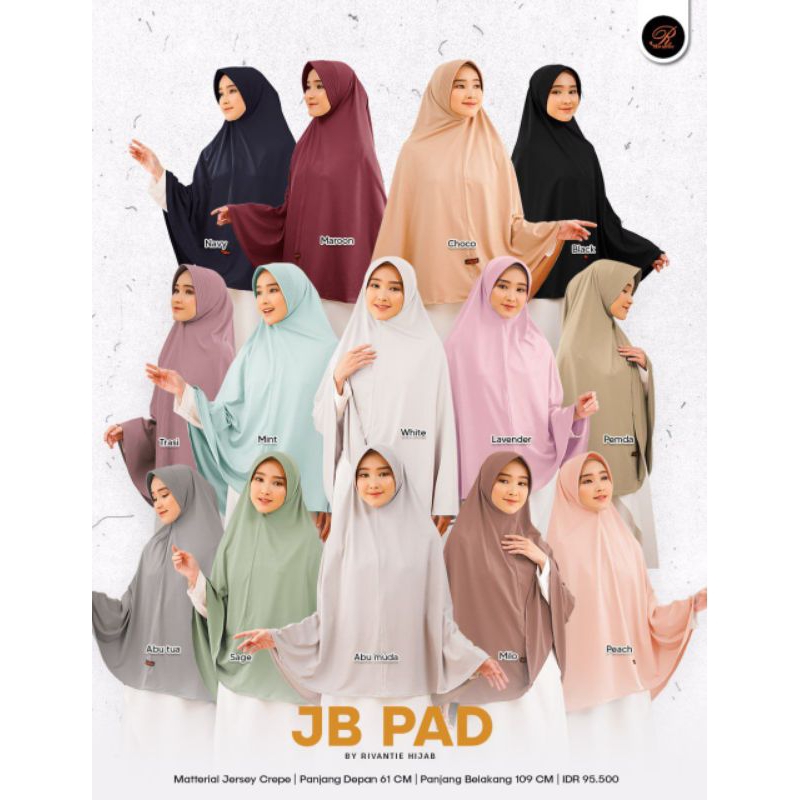 Jilbab Rivantie JB Pet /Bergo syari/jilbab jersey