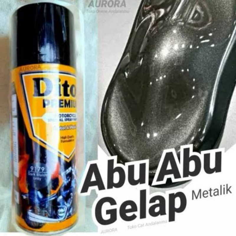 Cat Pilok Diton Premium 9179 DARK BLUISH GREY 400ml Abu-Abu Tua Gelap met Metalik Metalic Metallic p