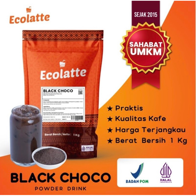 

Bubuk Premium Ecolatte Black Choco / Choco Oreo 1 Kg