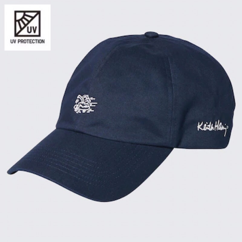 UNIQLO Unisex Cap Topi Keith Haring Pria Wanita UV Protection Navy