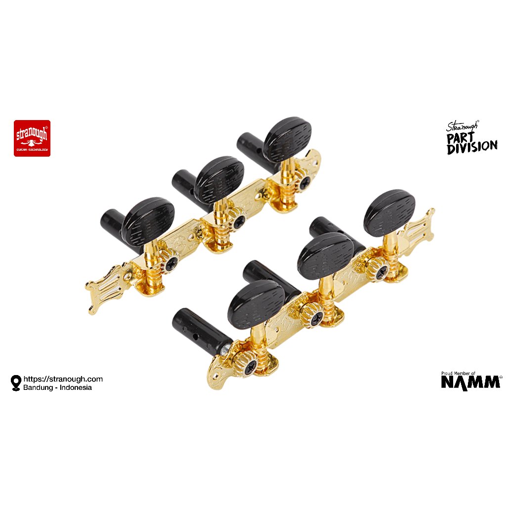 Standard Classical Guitar Tuner Carbon Button SET Gold