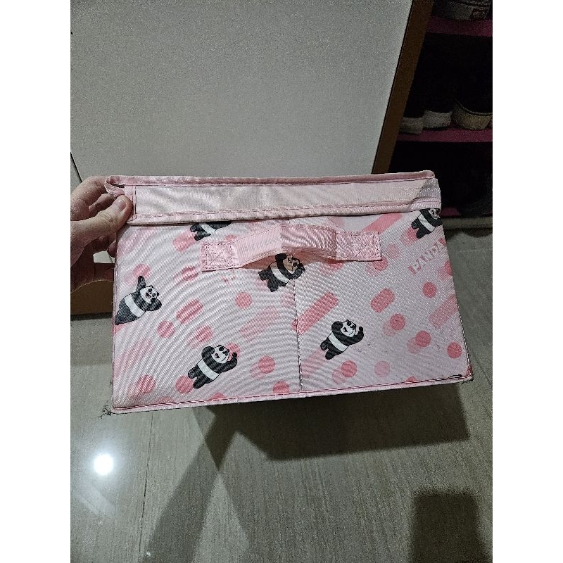 storage box pink miniso we bare bears