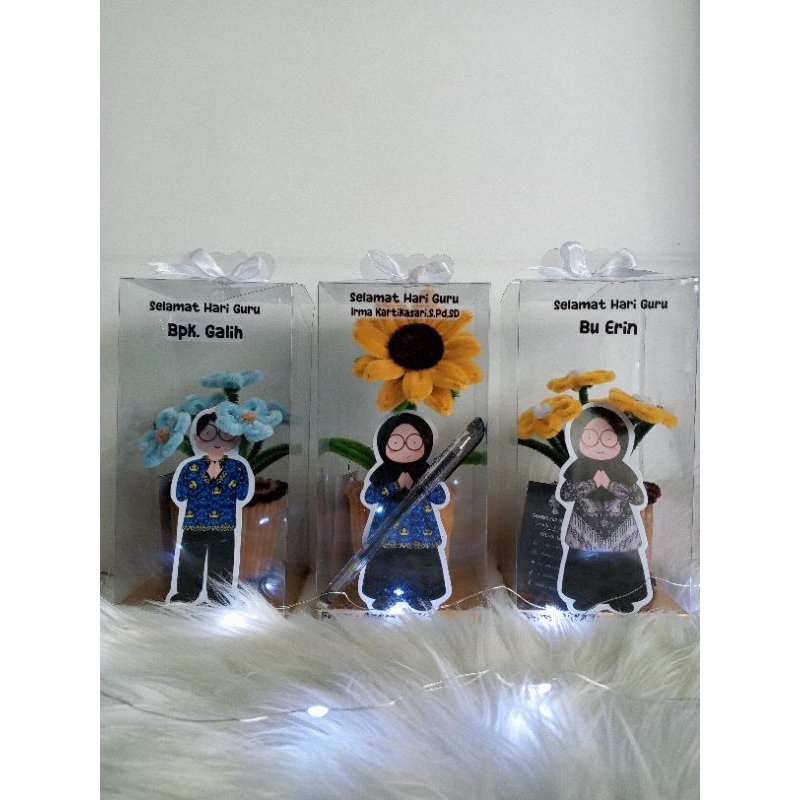 

gift box bunga kawat bulu / gift box wisuda / gift box hari guru /gift box ulang tahun
