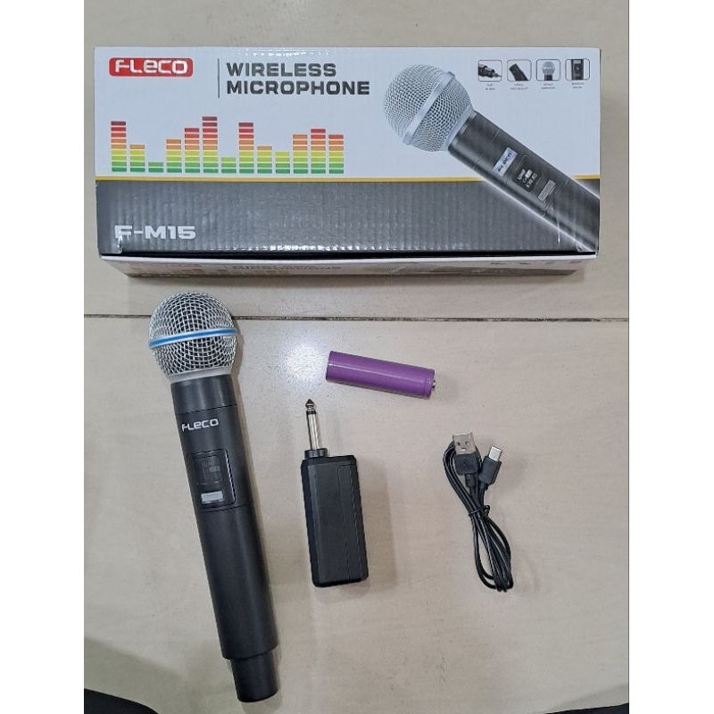 microphone wireless fleco f m15 mic wireless fleco f m12 microphone wireless suara bagus