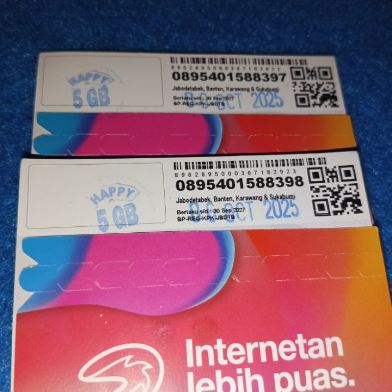 Kartu tri ( 3 )perdana + Kuota Happy 5 gb exp masih lama
