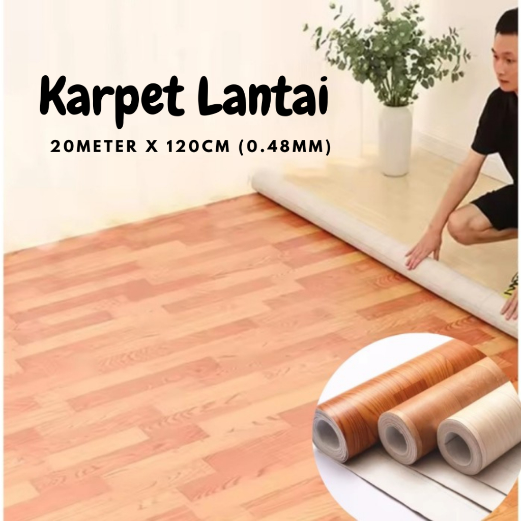 Karpet Plastik / Perlak Lantai / Karpet Lantai Plastik / Karpet Vinyl Plastik Lebar 1.2 Meter