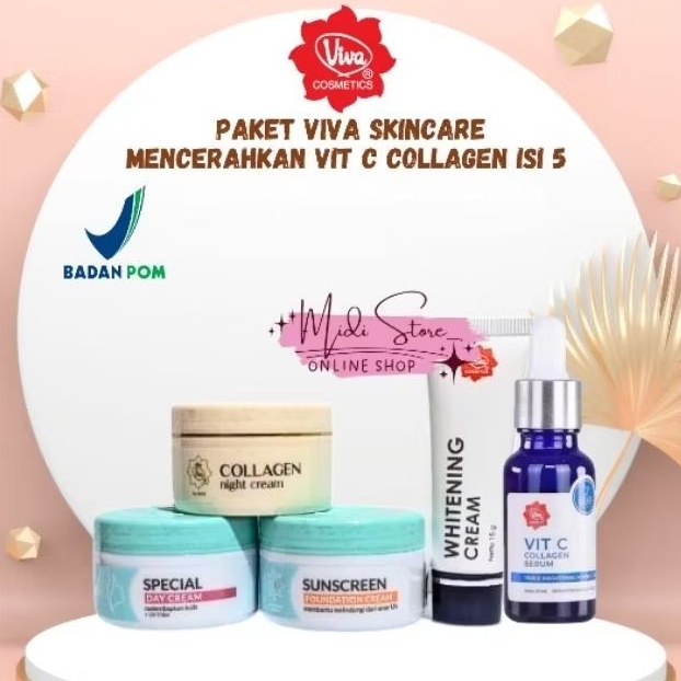 VIVA Paket Anti Flek Noda hitam | Paket viva serum gold flek hitam | paket viva serum vit C noda hit