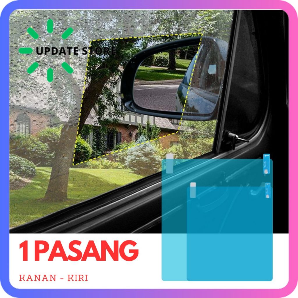 Sticker Kaca Mobil Anti Air / Anti Fog Kaca Mobil 1 PASANG