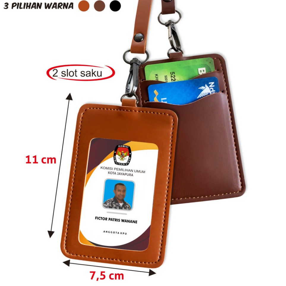 

Harga Sahabat Name Tag ID Card Kulit Holder Name Tag Lanyard Kulit 2 Slot Kartu ID Card Kulit Termurah