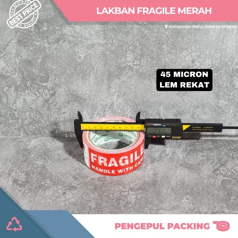 

LAKBAN FRAGILE MERAH 2" (48MM × 72 YARD FULL)
