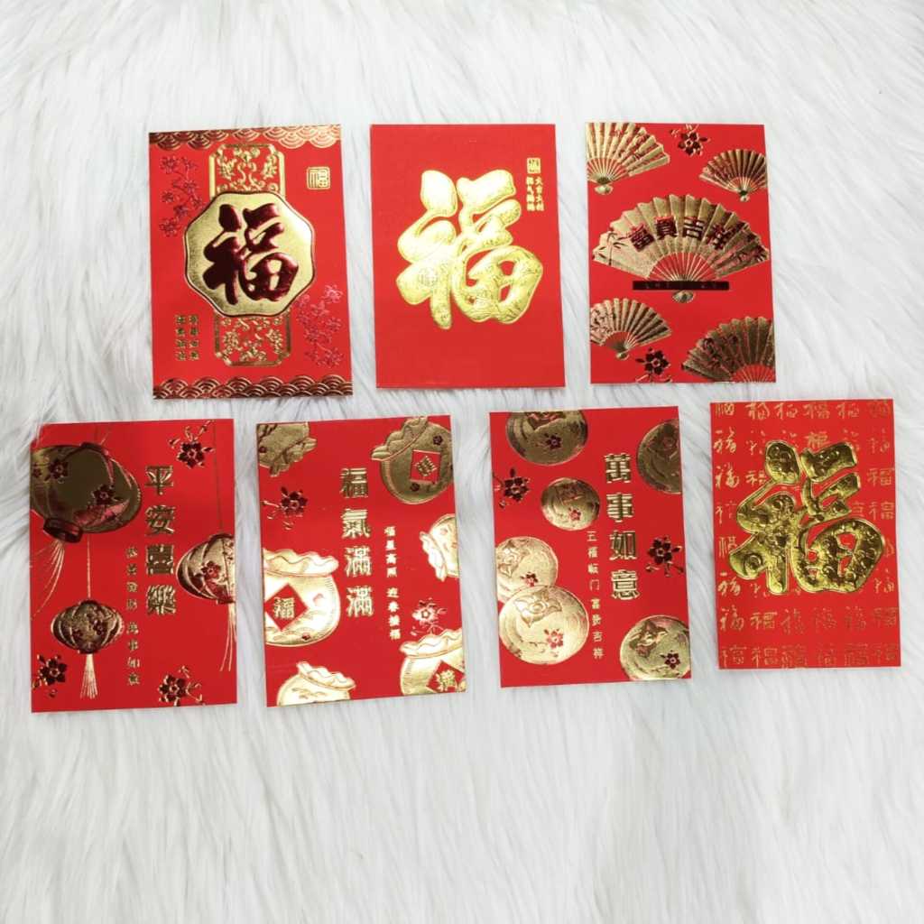 

Angpao Imlek Netral 4039 | Angpau Sincia Bahan Kertas Dove Emboss Emas Mewah Isi 6 Motif Sama