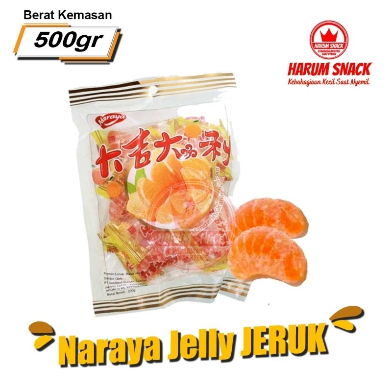 

NARAYA PERMEN JELLY RASA JERUK 500Gram [Harum Snack Official] CANDY CAMILAN CEMILAN KUDAPAN KILOAN