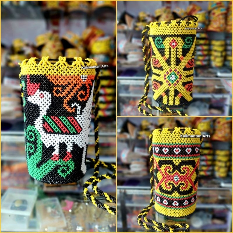Tas Anjat Manik Selempang Motif Dayak Kalimantan