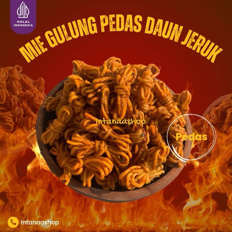 

Mie gulung pedas daun jeruk isi 100gr dan 50gr