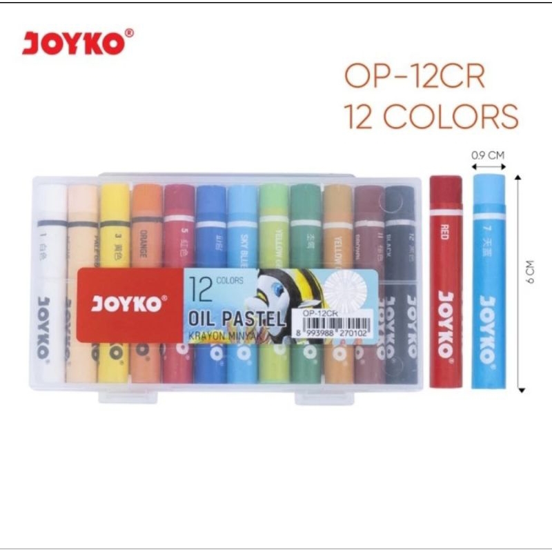 

Crayon Oil Pastel OP-12CR Joyko Crayon Mini 12 Warna