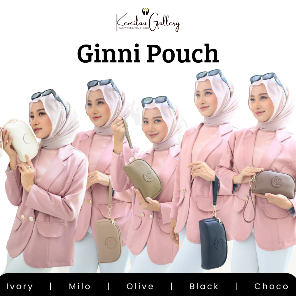Moonzaya Dompet Pouch Ginni Terbaru berbahan Syntetic Leather Memiliki 2 Ruang Beresleting