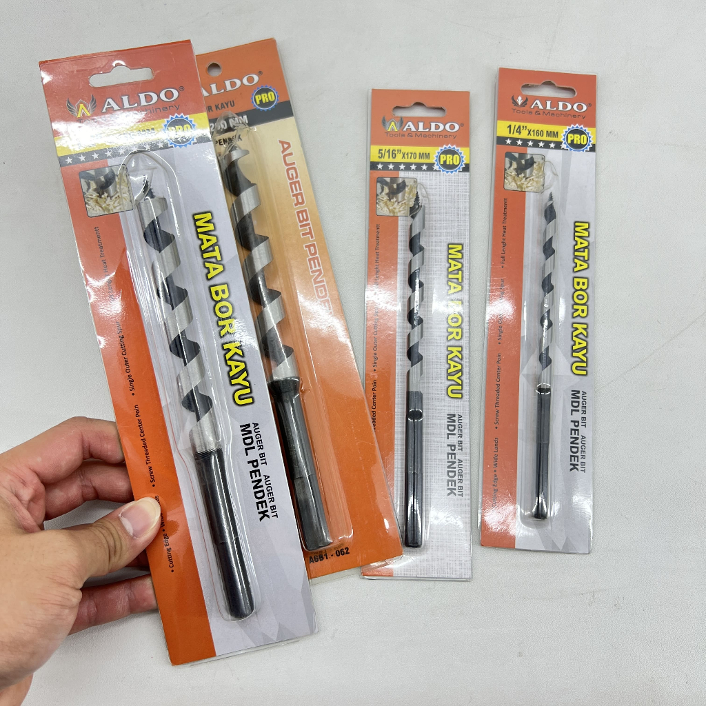 Auger Bit Pendek Merk ALDO / Mata Auger Bit Kayu Pendek Merk ALDO