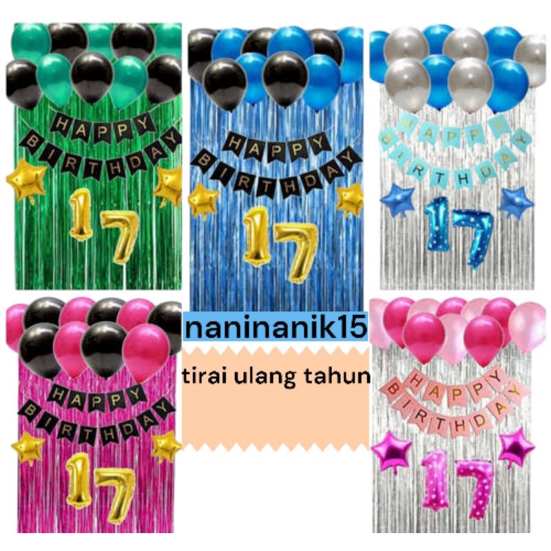 TIRAI RUMBAI ULANG TAHUN DEKORASI ULANG TAHUN RUMBAI WARNA WARNI