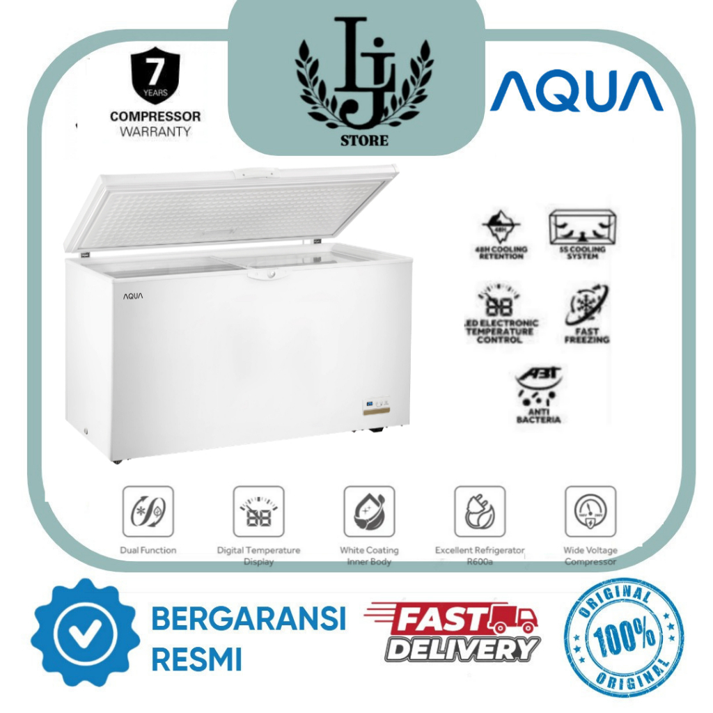 Chest Freezer Aqua AQF400GC / AQF500GC / AQF600GC Freezer Box Lemari Pembeku Aqua