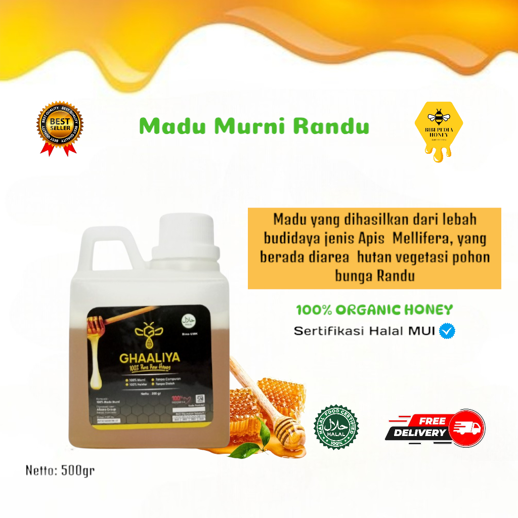 

Madu Murni Randu 100% Asli 500gr by Ghaaliya Madu